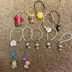 Assorted Miniature Toy Keychains Set